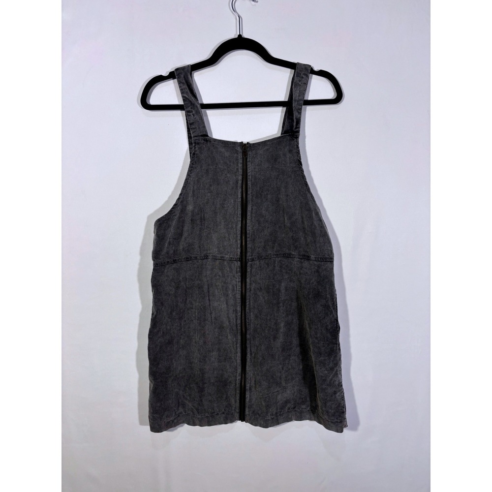 Minimalism 90s Grunge Don't Ask Why Corduroy Pinafore Dress Womens OS Grey